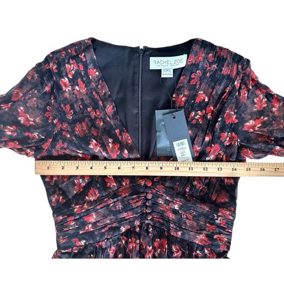 RACHEL ZOE Women's Chiffon CADEN DRESS 100% Silk Lined - Size 0 Floral Multi - Picture 11 of 12